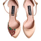 Pink Block Heels Ankle Strap Sandals Shoes