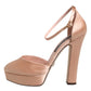 Pink Block Heels Ankle Strap Sandals Shoes