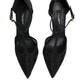 Black Mesh T-strap Stiletto High Heels Shoes