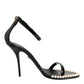 Black KEIRA Pearl Embellished Sandals Shoes