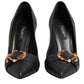 Black Devotion Leather Heels Pumps Shoes