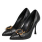 Black Devotion Leather Heels Pumps Shoes