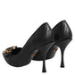 Black Devotion Leather Heels Pumps Shoes