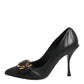 Black Devotion Leather Heels Pumps Shoes