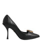 Black Devotion Leather Heels Pumps Shoes