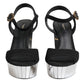 Black Crystal Ankle Strap Keira Sandal Shoes