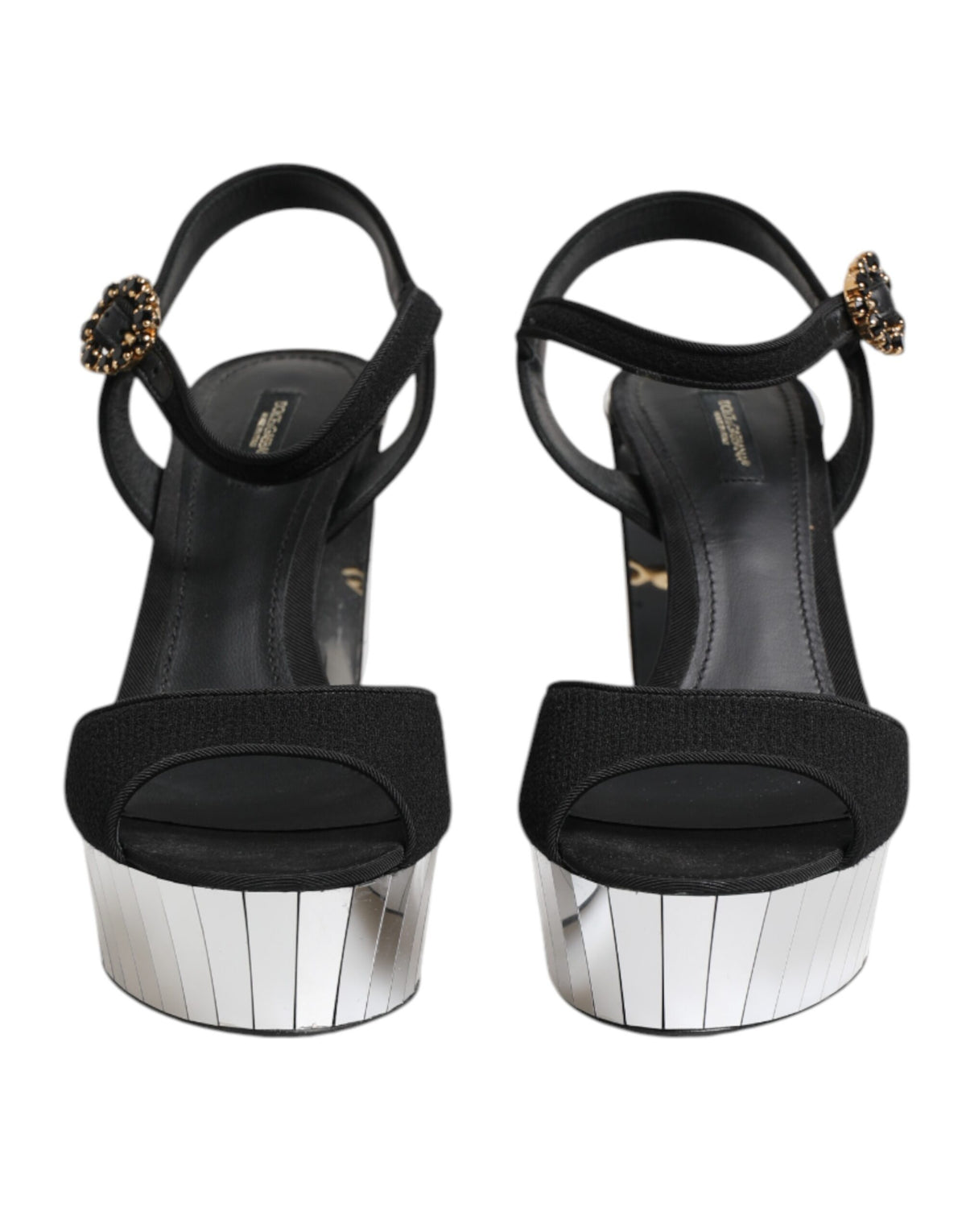 Black Crystal Ankle Strap Keira Sandal Shoes