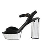 Black Crystal Ankle Strap Keira Sandal Shoes