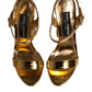 Gold Leather Platform Keira Sandals Shoes