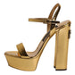 Gold Leather Platform Keira Sandals Shoes