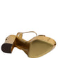 Gold Leather Platform Keira Sandals Shoes