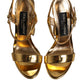 Gold Leather Platform Keira Sandals Shoes
