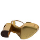 Gold Leather Platform Keira Sandals Shoes