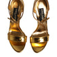 Gold Leather Platform Keira Sandals Shoes