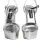Silver Leather Platform Keira Sandals Shoes