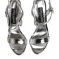 Silver Leather Platform Keira Sandals Shoes