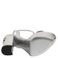 Silver Leather Platform Keira Sandals Shoes