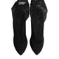 Black Silk Stretch Mesh Sock Boots Shoes