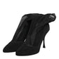 Black Silk Stretch Mesh Sock Boots Shoes