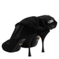 Black Silk Stretch Mesh Sock Boots Shoes