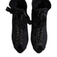 Black Stiletto Heels Lace Up Boots Shoes