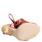 Coral Python Leather Heels Sandals Shoes