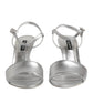 Silver Leather DG Heels Keira Sandals Shoes