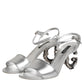 Silver Leather DG Heels Keira Sandals Shoes