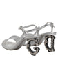 Silver Leather DG Heels Keira Sandals Shoes