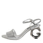 Silver Leather DG Heels Keira Sandals Shoes