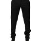 Black White Stripe Wool Men Trouser Pants