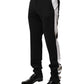 Black White Stripe Wool Men Trouser Pants