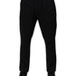 Black Stripes Viscose Skinny Dress Men Pants