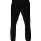 Black Stripes Viscose Skinny Dress Men Pants