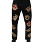 Black Baroque Royal Men Dress Trouser Pants
