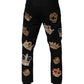 Black Baroque Royal Men Dress Trouser Pants
