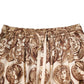 Beige Coin Print Silk Twill Men Jogger Pants