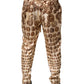 Beige Coin Print Silk Twill Men Jogger Pants