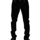 Black Cotton Men Dress Formal Trouser Pants