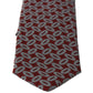 Elegant Red Printed Silk Neck Tie