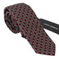 Elegant Red Printed Silk Neck Tie