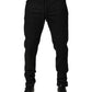 Marl Black Wool Blend Jogger Sweatpants Pants