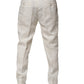 Cream Linen Dress Slim Formal Trouser Pants