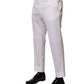 White Polyester Tapered Formal Trouser Pants