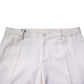White Polyester Tapered Formal Trouser Pants