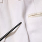 White Polyester Tapered Formal Trouser Pants