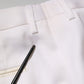 White Polyester Tapered Formal Trouser Pants