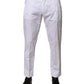 White Cotton Dress Slim Formal Trouser Pants