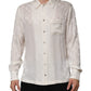 White Silk DG Logo Print Long Sleeves Shirt