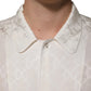 White Silk DG Logo Print Long Sleeves Shirt